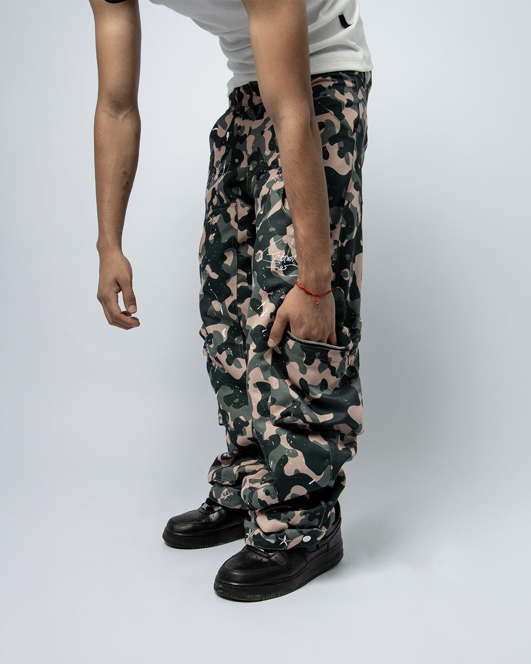 PINK MILITARY BAGGY PANTS